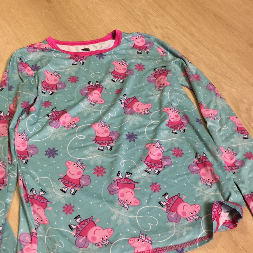 Peppa Pig Cuddl Duds Blue & Pink 2 Piece Long Underwear Base Layer Set Medium - Picture 4 of 7